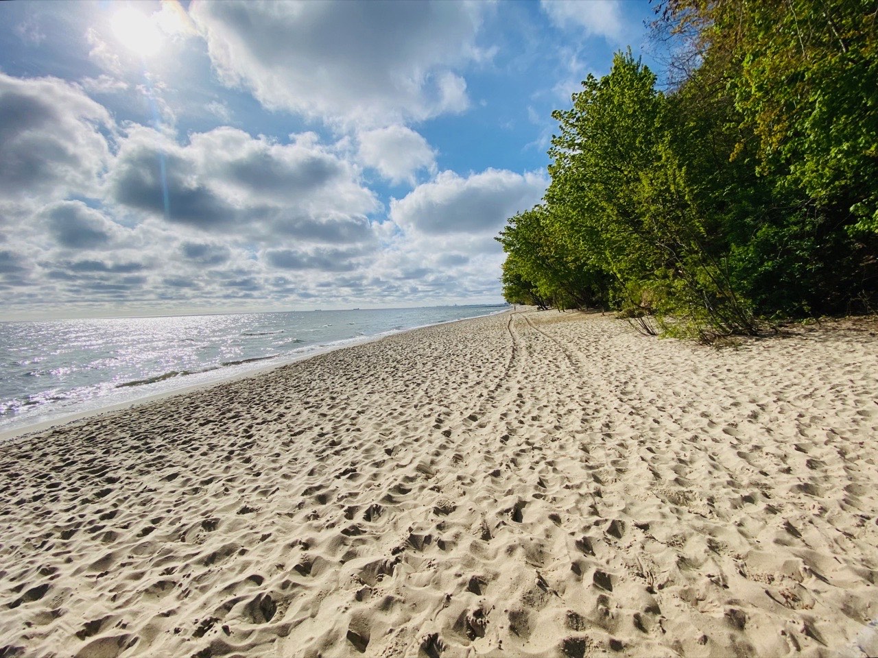 Piaszczysta plaża w Gdyni Redłowie nad Bałtykiem
